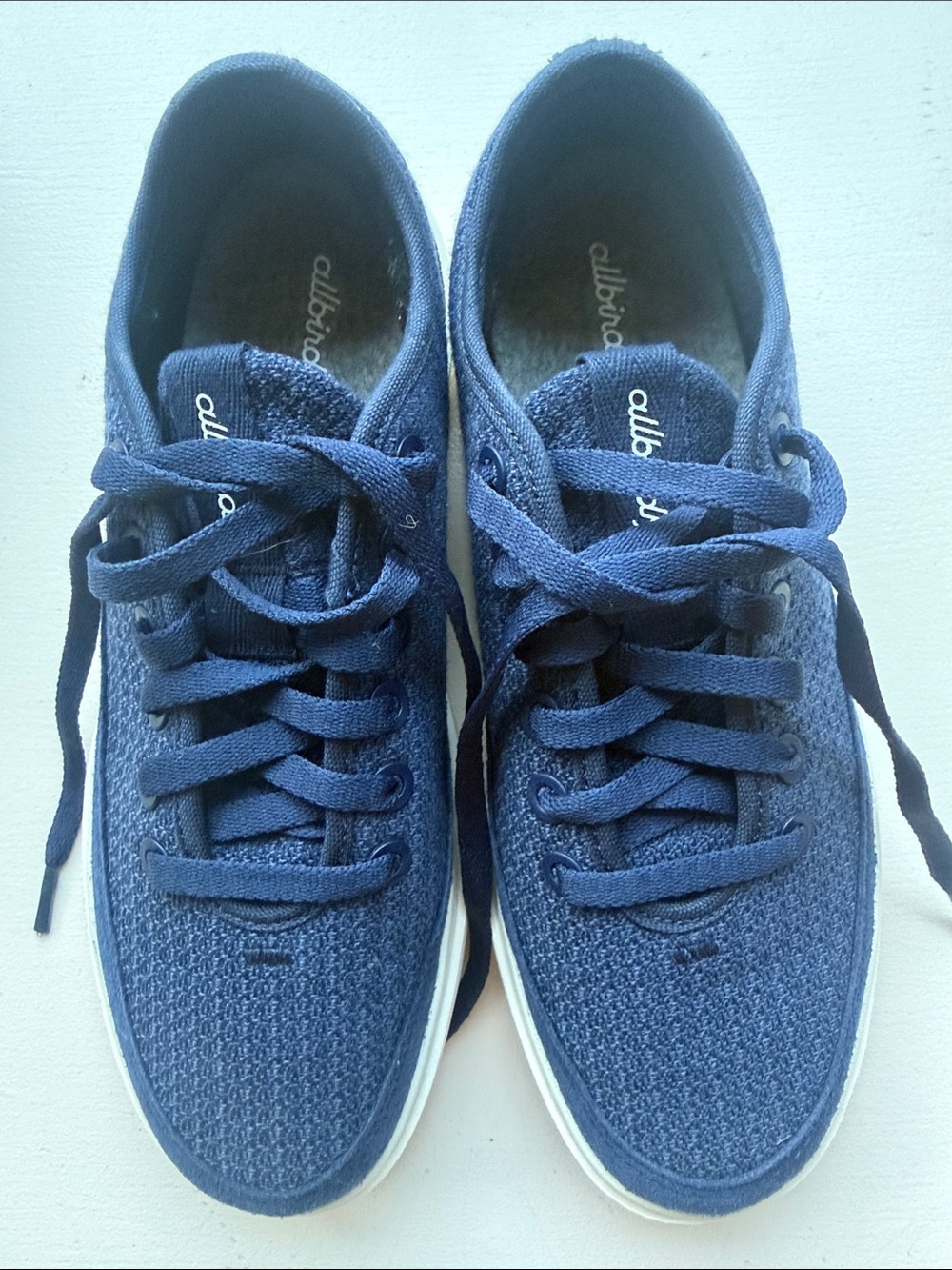 allbirds Men's Navy Knit Lace-Up Sneakers - Deep Blue
